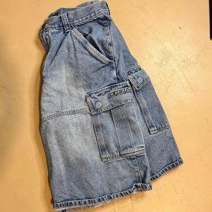 90’s First Down Jeans Denim Cargo Shorts Men's Size 34 Blue Jorts Vintage